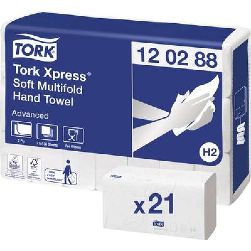 Tork Xpress 120454 Zachte Multifold-M Handdoek Advanced 2-laags 2400st